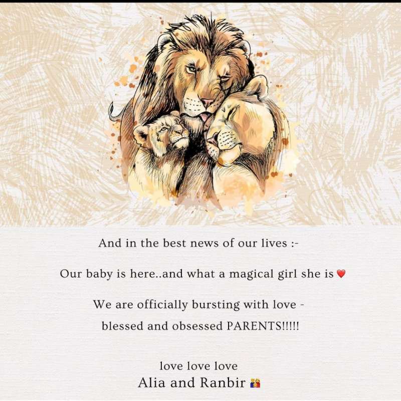 Alia bhat ranbeer blessed with a baby girl