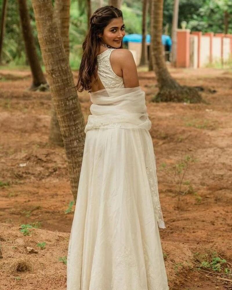 Pooja hegde new white dress clicks