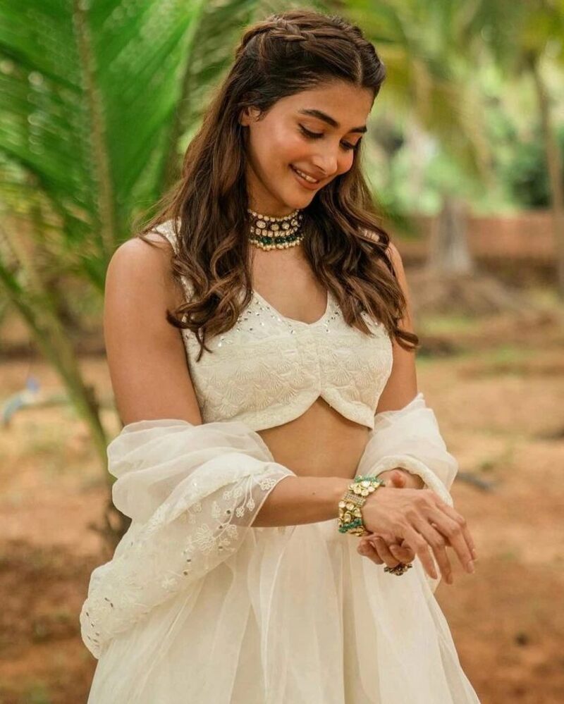 Pooja hegde new white dress clicks