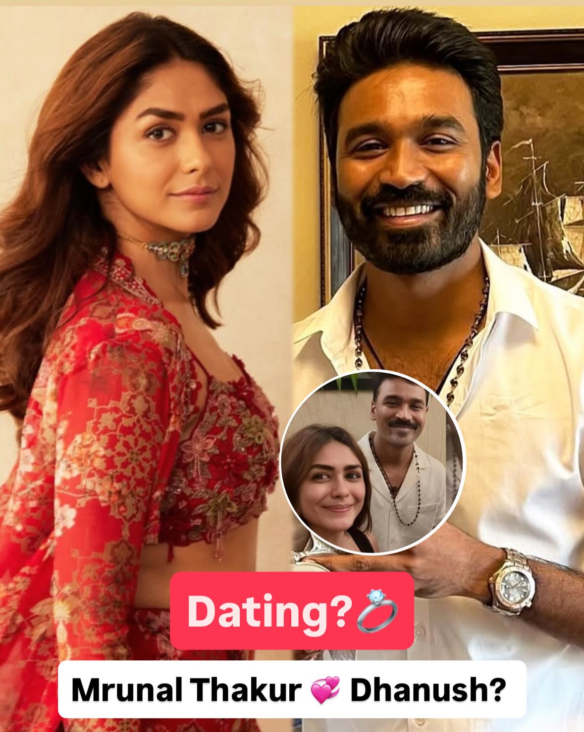 Mrunal thakur dhanush both on date vedio