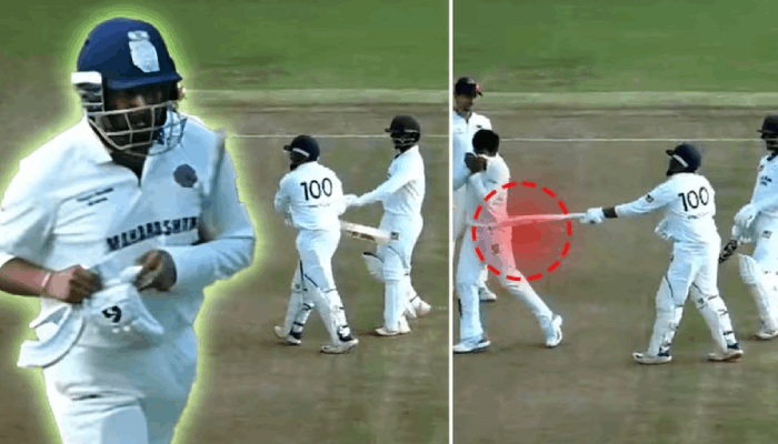 Prithvi shaw fight musheer khan 181 runs viral video