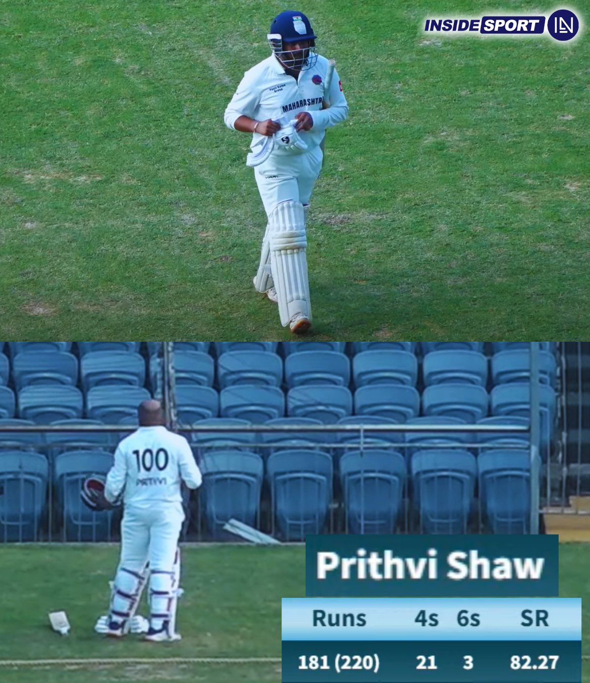 Prithvi shaw fight musheer khan 181 runs viral video