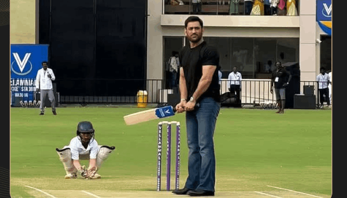 Ms dhoni batting madurai new cricket stadium opening