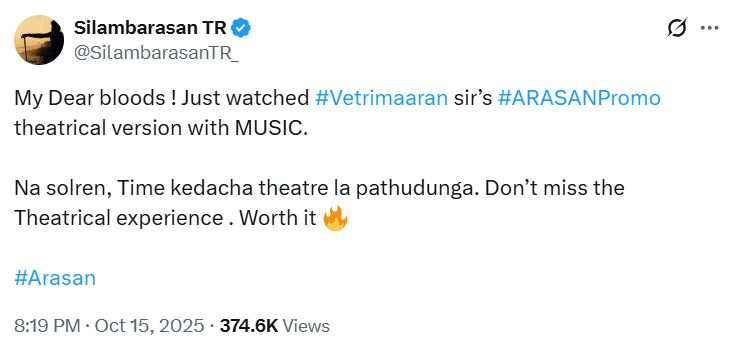 Arasan promo hype by str and vetrimaaran