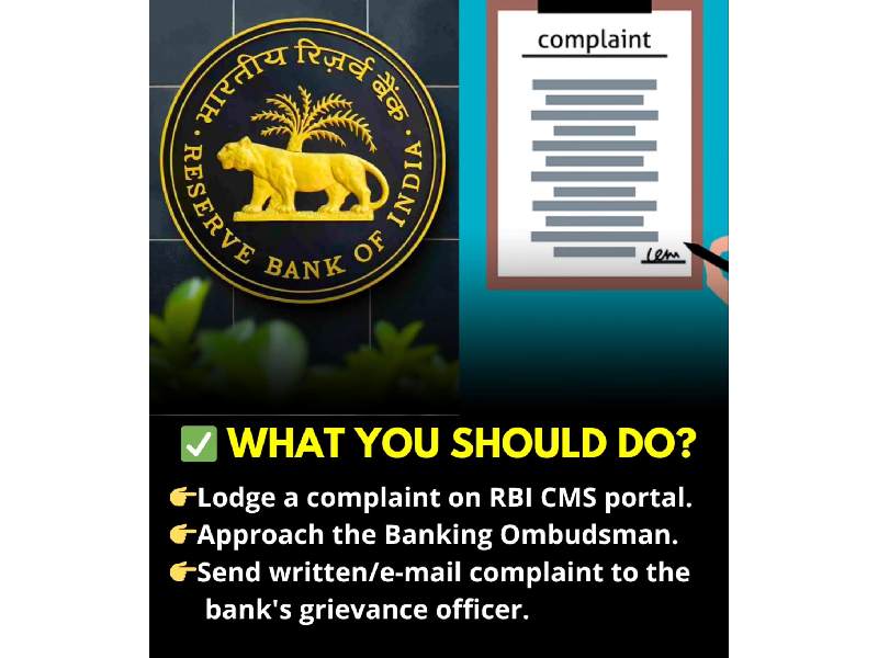 Rbi rule on savings account negative balance complaint awareness