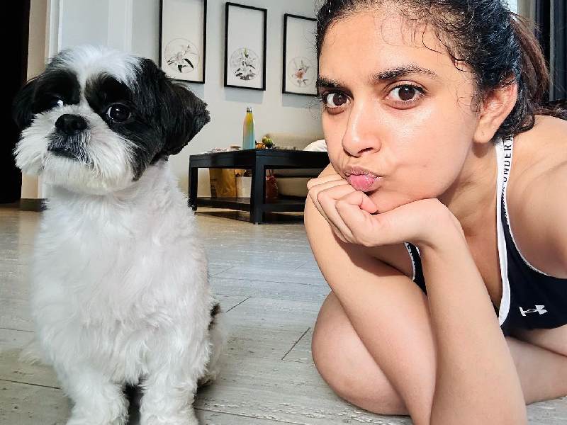 Keerthy suresh instagram reel with dog viral