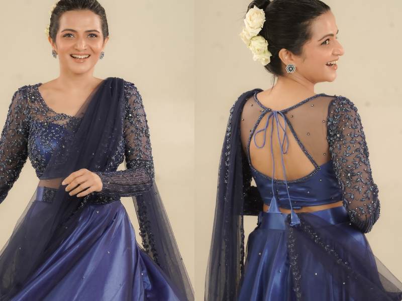Dhivyadharshini dd blue dress photoshoot biggboss talk