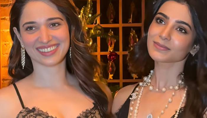 Samantha tamannaah together in mumbai kollywood fans celebrate